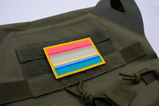 Gender questioning LGBTQ flag hook and loop patch