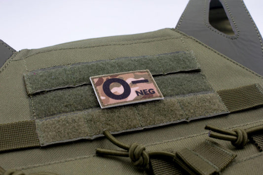 Blood type O- neg MULTICAM paramedic emt patch