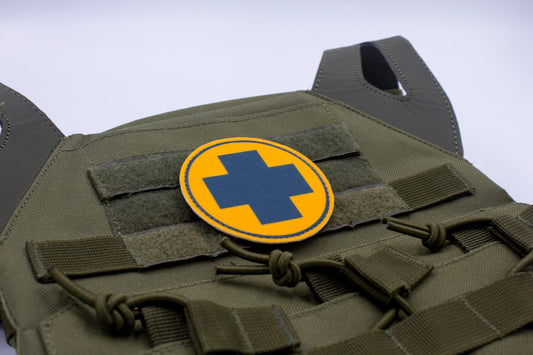 Medic TF2 BLUE team hook and loop morale patch 3″