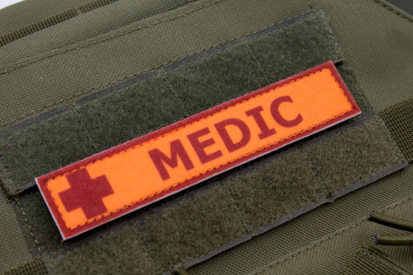 Medic TF2 RED team stripe hook and loop morale patch