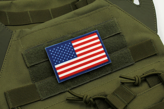 American flag patriotic hook and loop patch