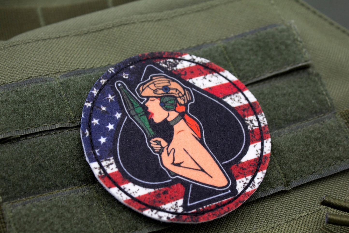 Queen of spades sexy girl military hook and loop patch