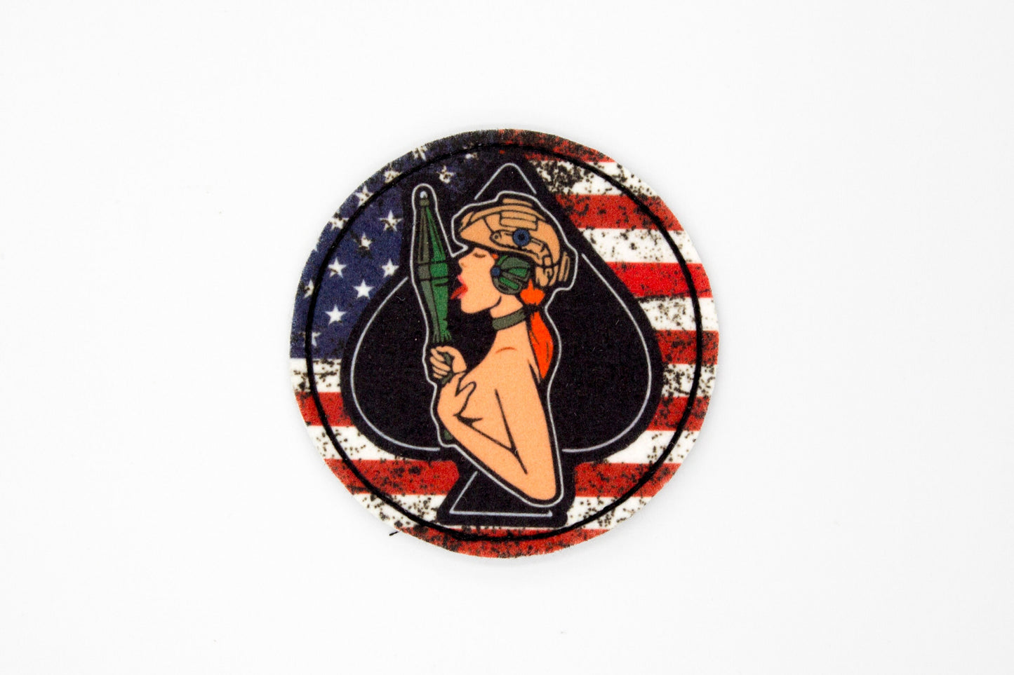 Queen of spades sexy girl military hook and loop patch