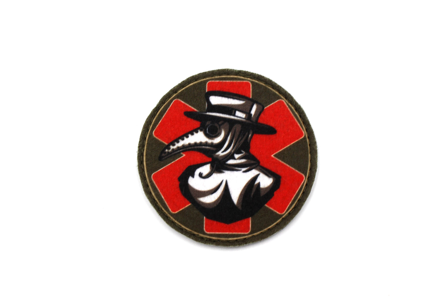 Plague doctor red paramedic emt patch