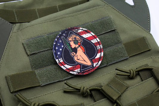 Queen of spades sexy girl military hook and loop patch