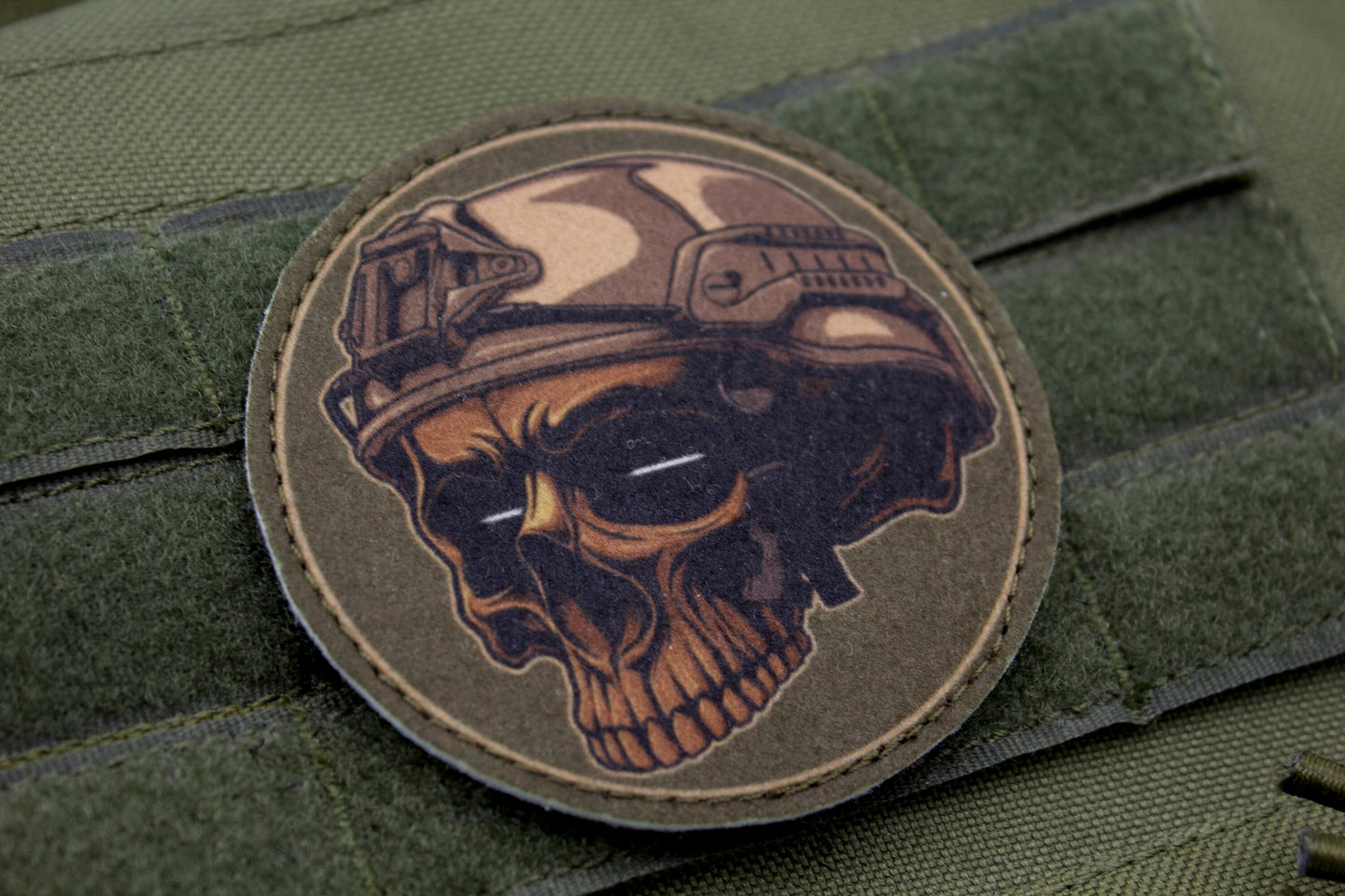 Skull hook and loop morale patch