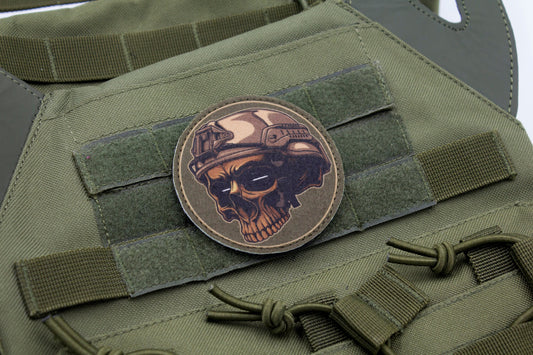 Skull hook and loop morale patch