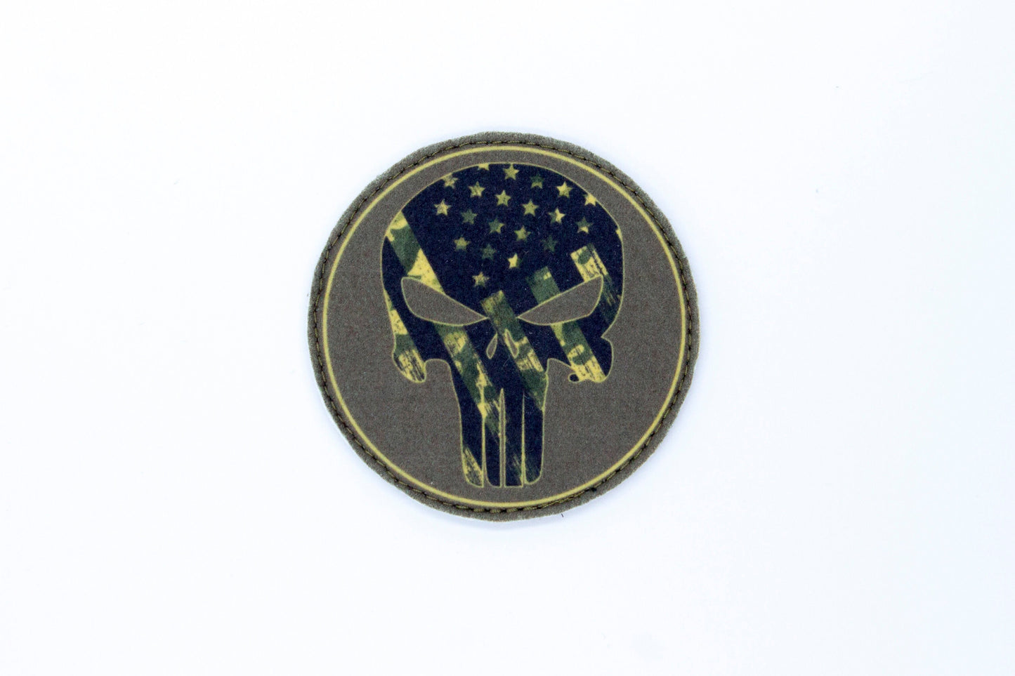 American flag Skull hook and loop morale patch