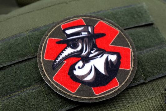Plague doctor red paramedic emt patch