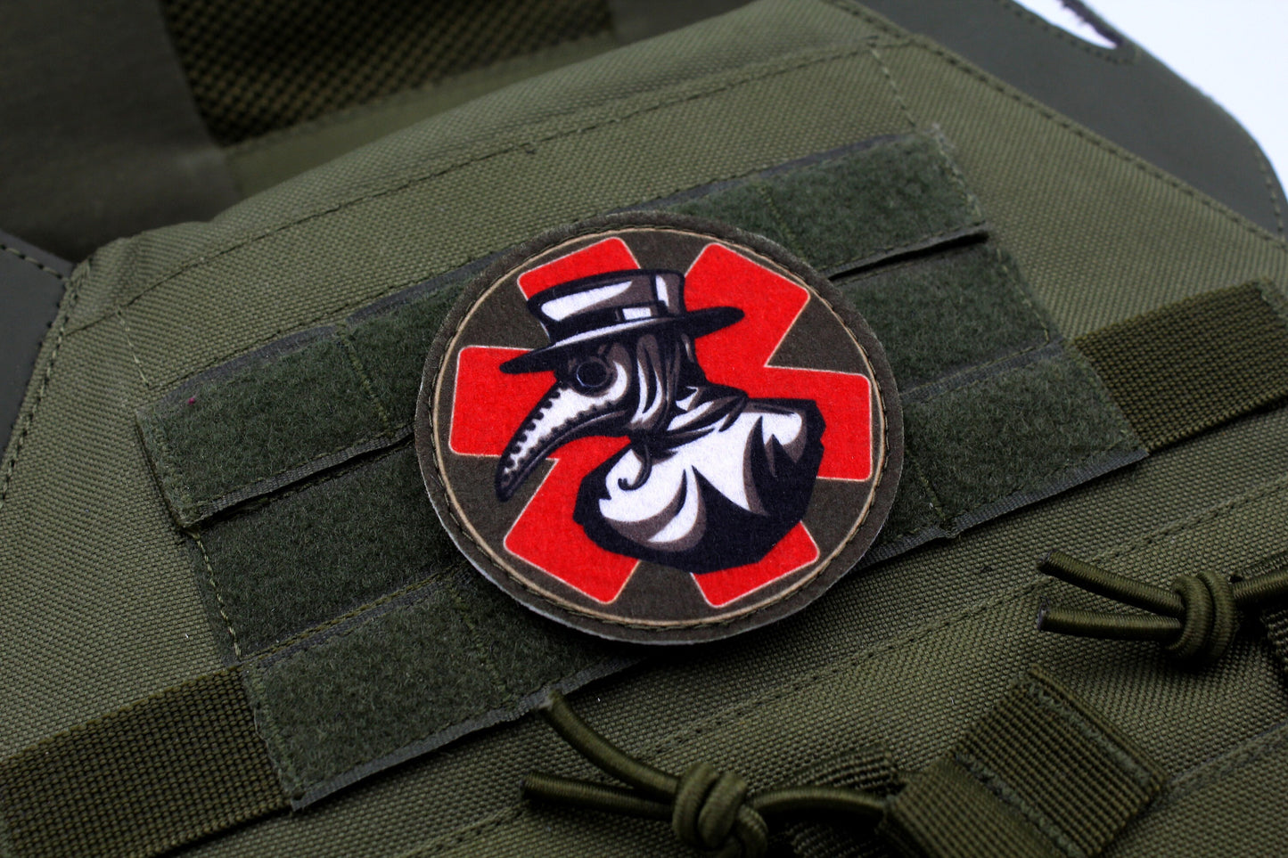 Plague doctor red paramedic emt patch