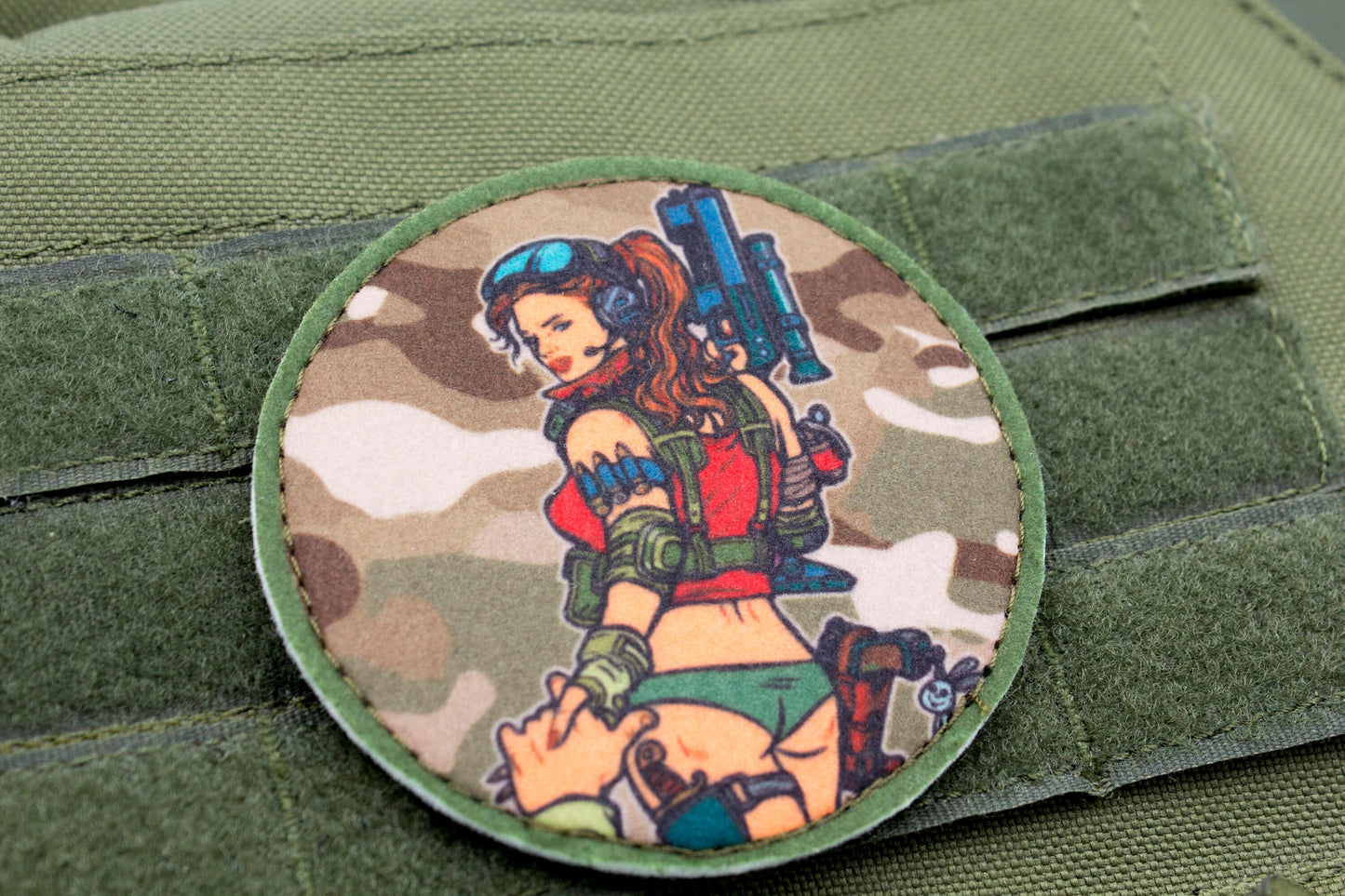 Pin up girl military hook and loop patch