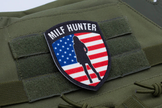 MILF hunter american flag hook and loop patch