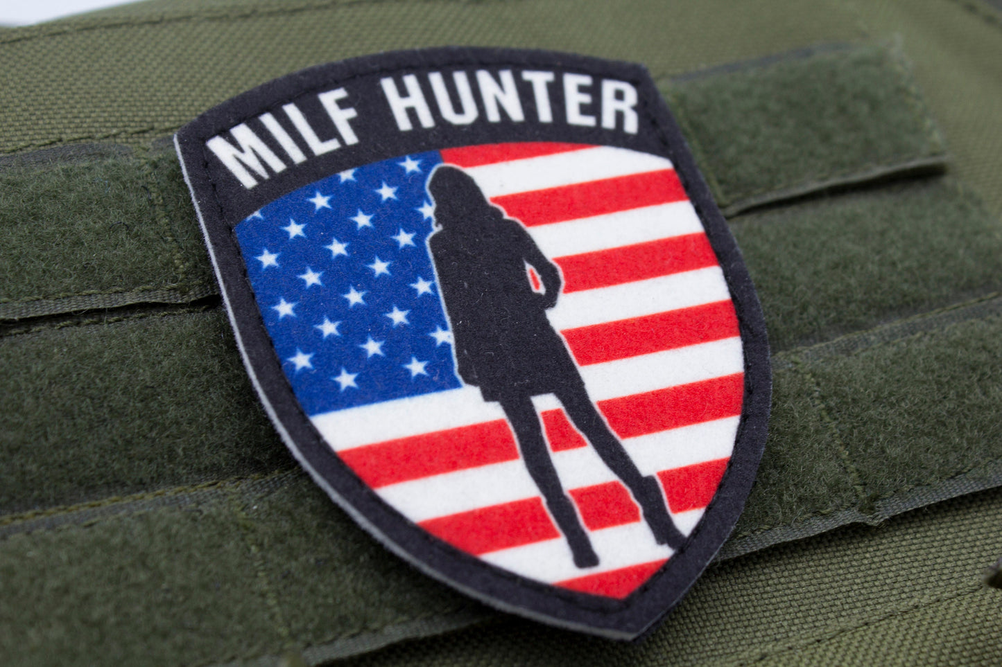 MILF hunter american flag hook and loop patch