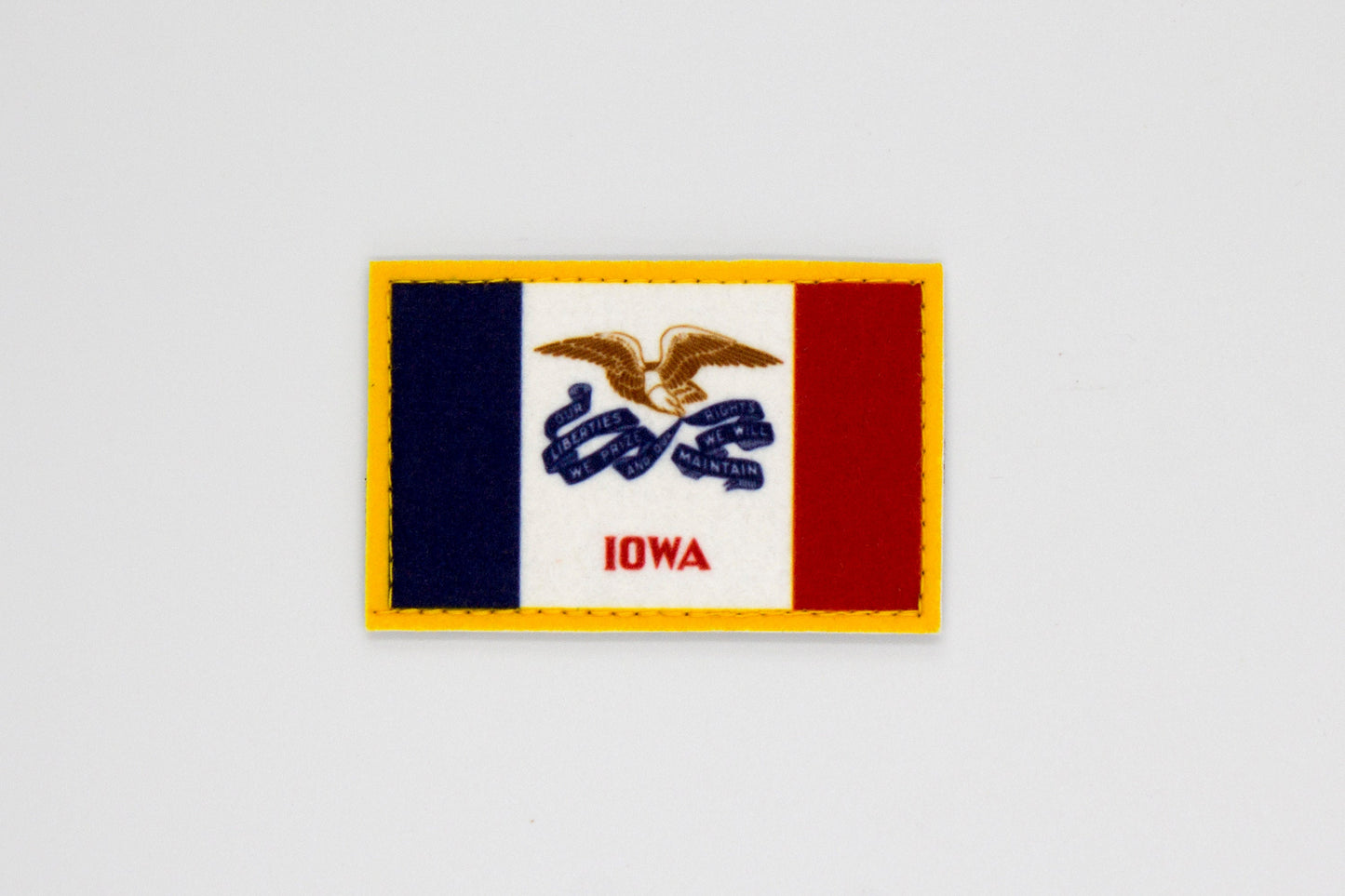 Iowa flag patriotic hook and loop patch