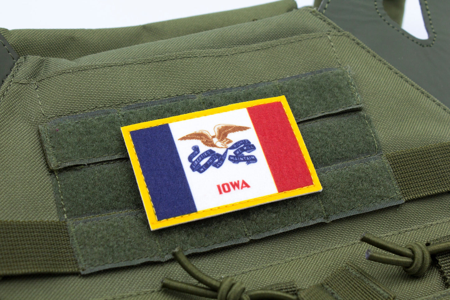 Iowa flag patriotic hook and loop patch