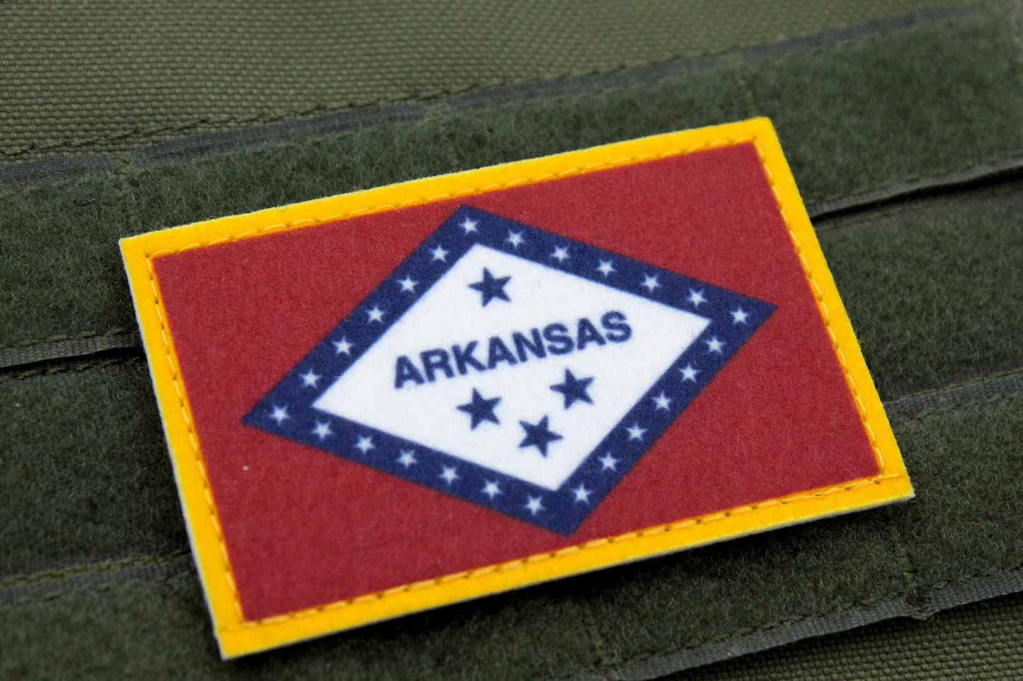 Arkansas flag patriotic hook and loop patch