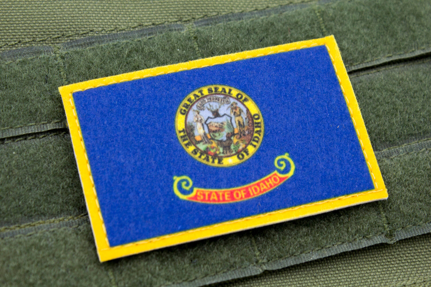 Idaho flag patriotic hook and loop patch