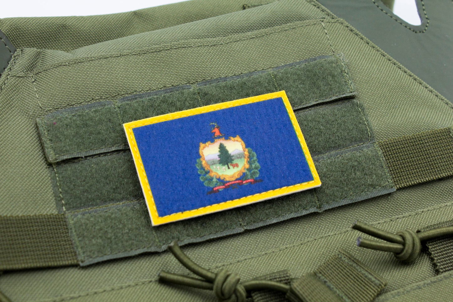 Vermont flag patriotic hook and loop patch