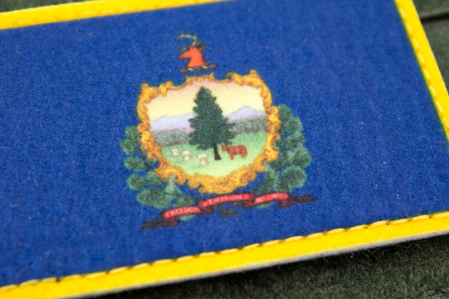 Vermont flag patriotic hook and loop patch