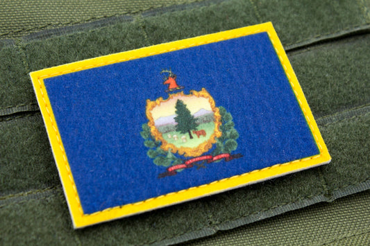 Vermont flag patriotic hook and loop patch