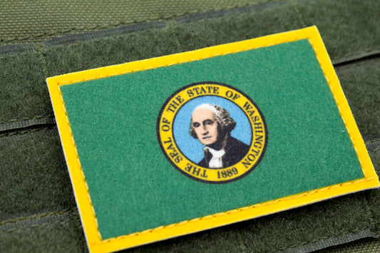 Washington state flag patriotic hook and loop patch
