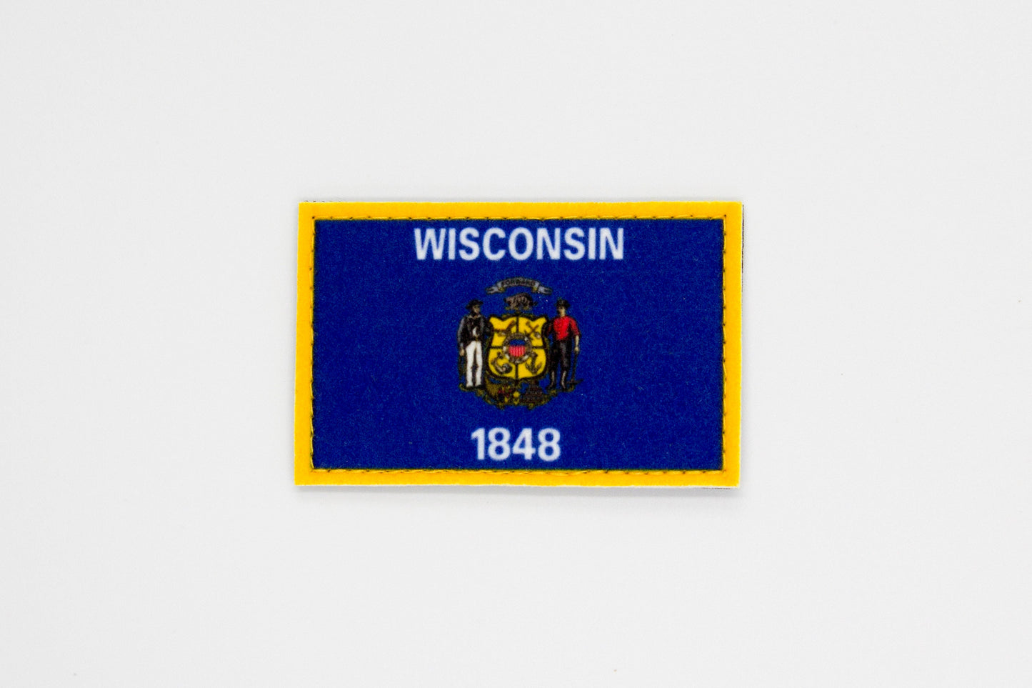 Wisconsin flag patriotic hook and loop patch