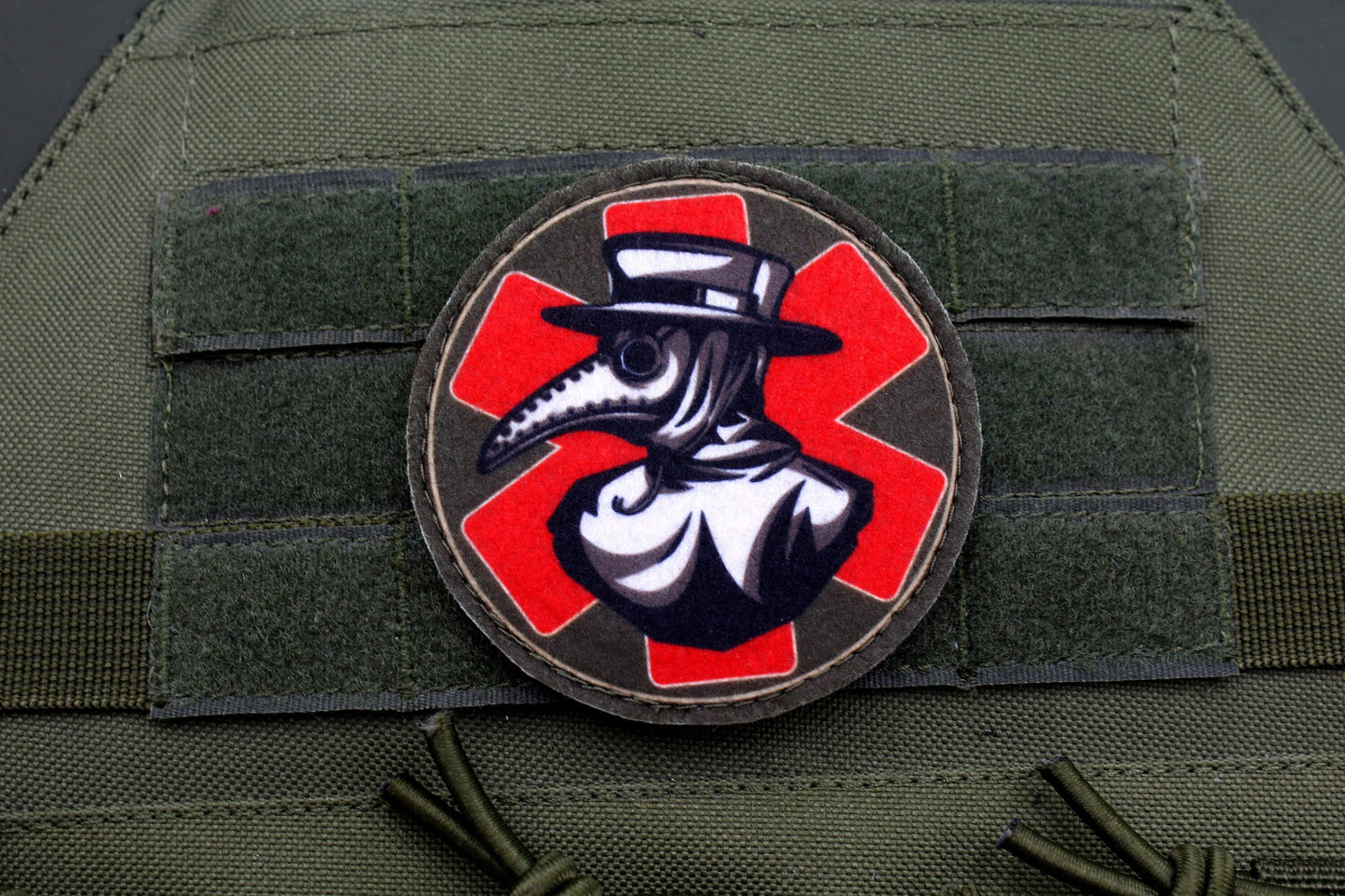 Plague doctor red paramedic emt patch