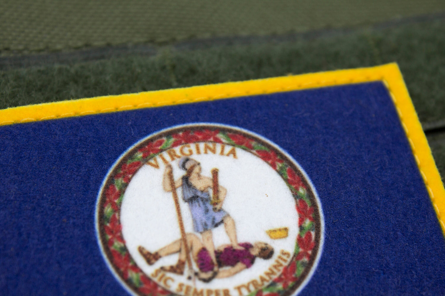 Virginia flag patriotic hook and loop patch