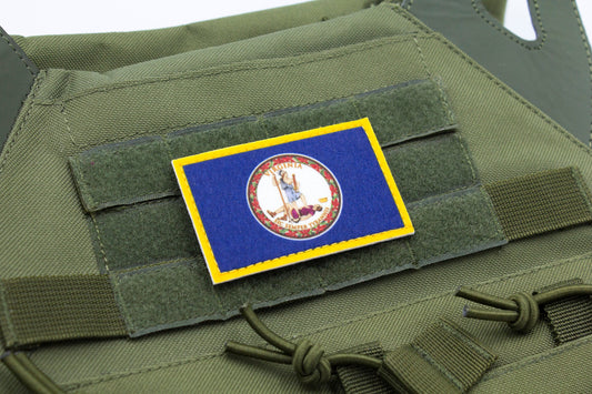 Virginia flag patriotic hook and loop patch