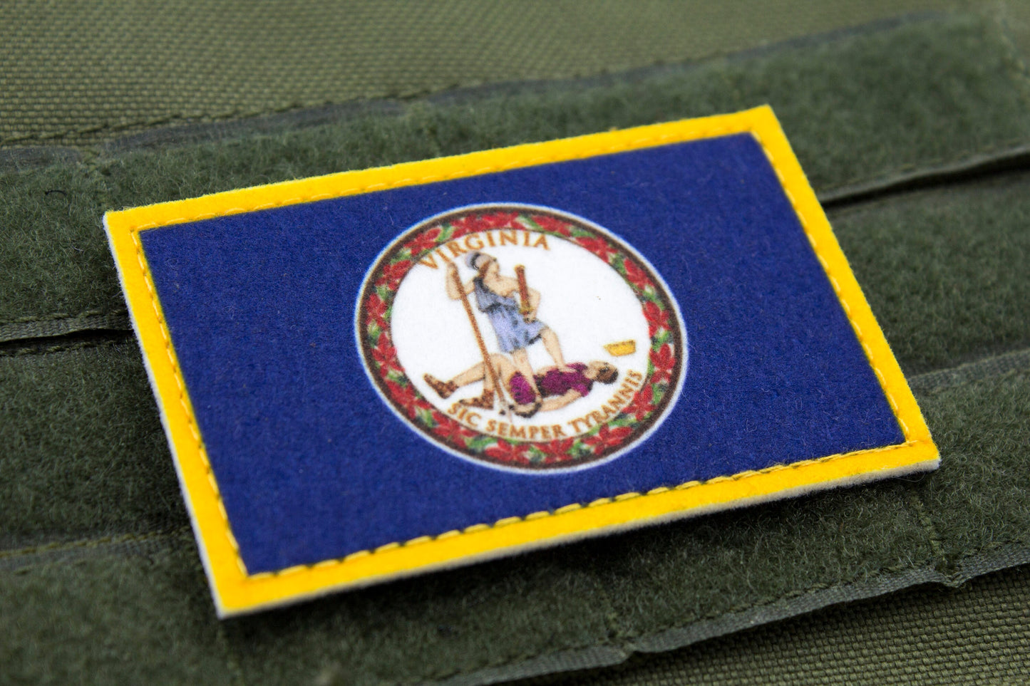 Virginia flag patriotic hook and loop patch