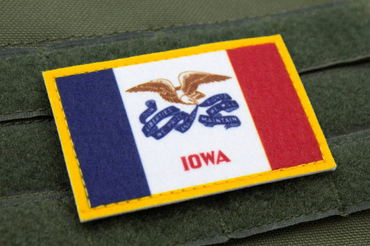 Iowa flag patriotic hook and loop patch