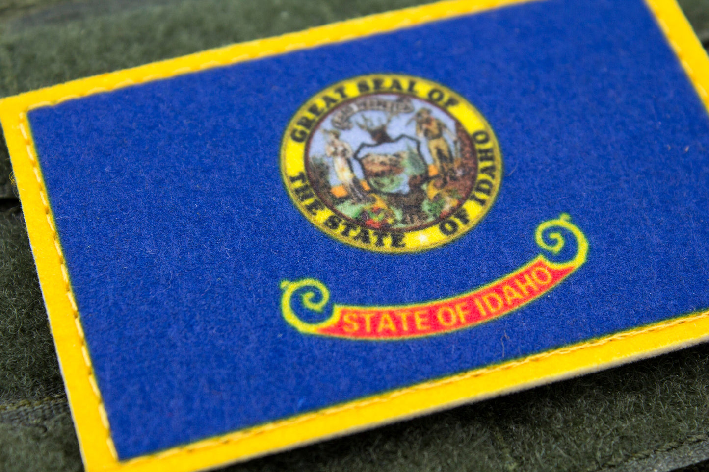 Idaho flag patriotic hook and loop patch