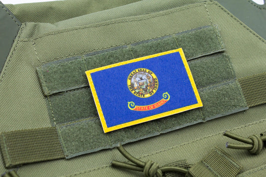 Idaho flag patriotic hook and loop patch