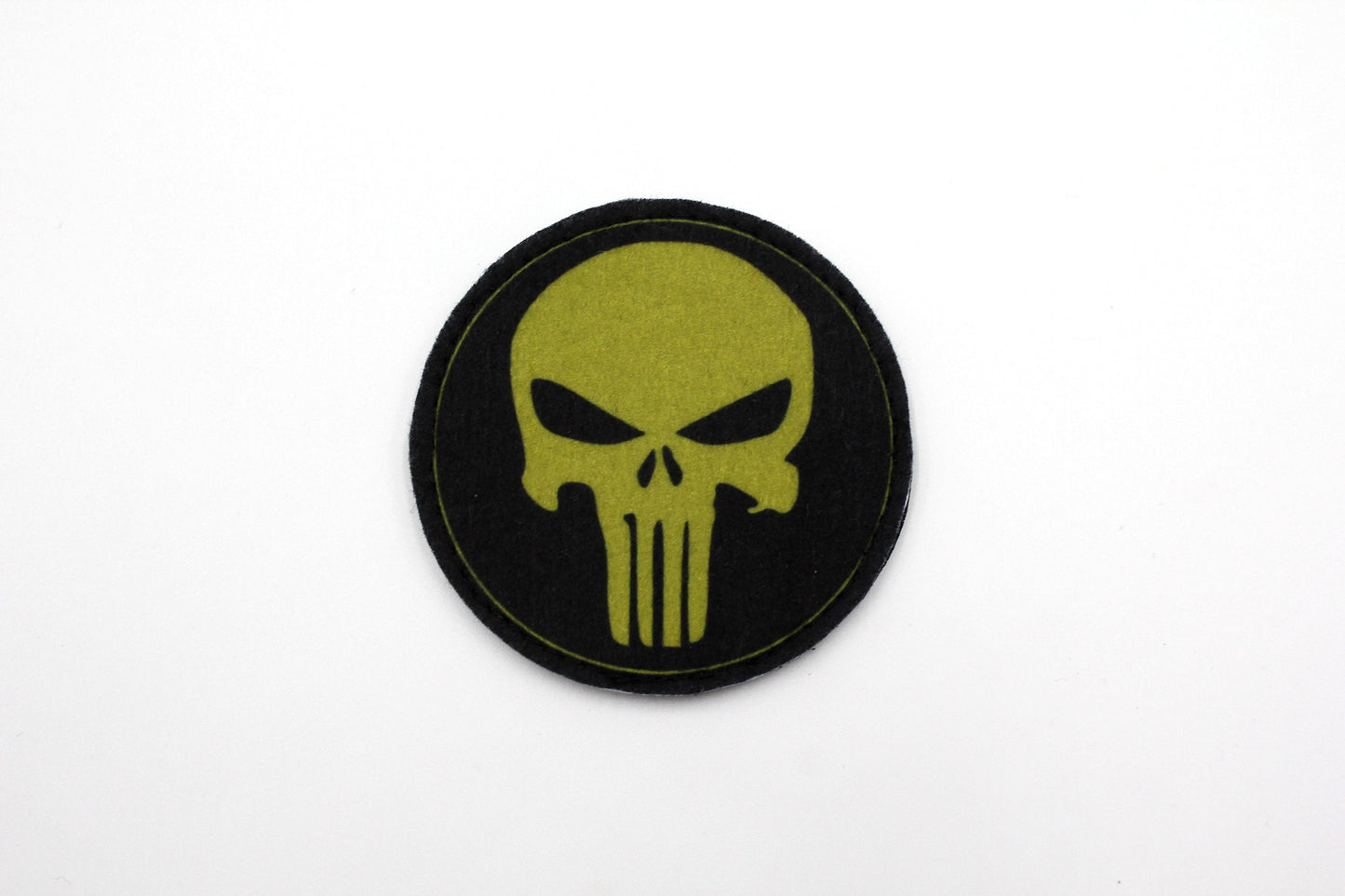Green Skull hook and loop morale patch