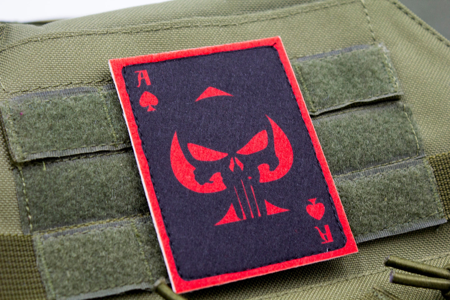 Ace of spades Skull hook and loop morale patch
