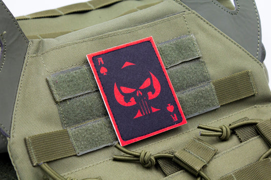 Ace of spades Skull hook and loop morale patch