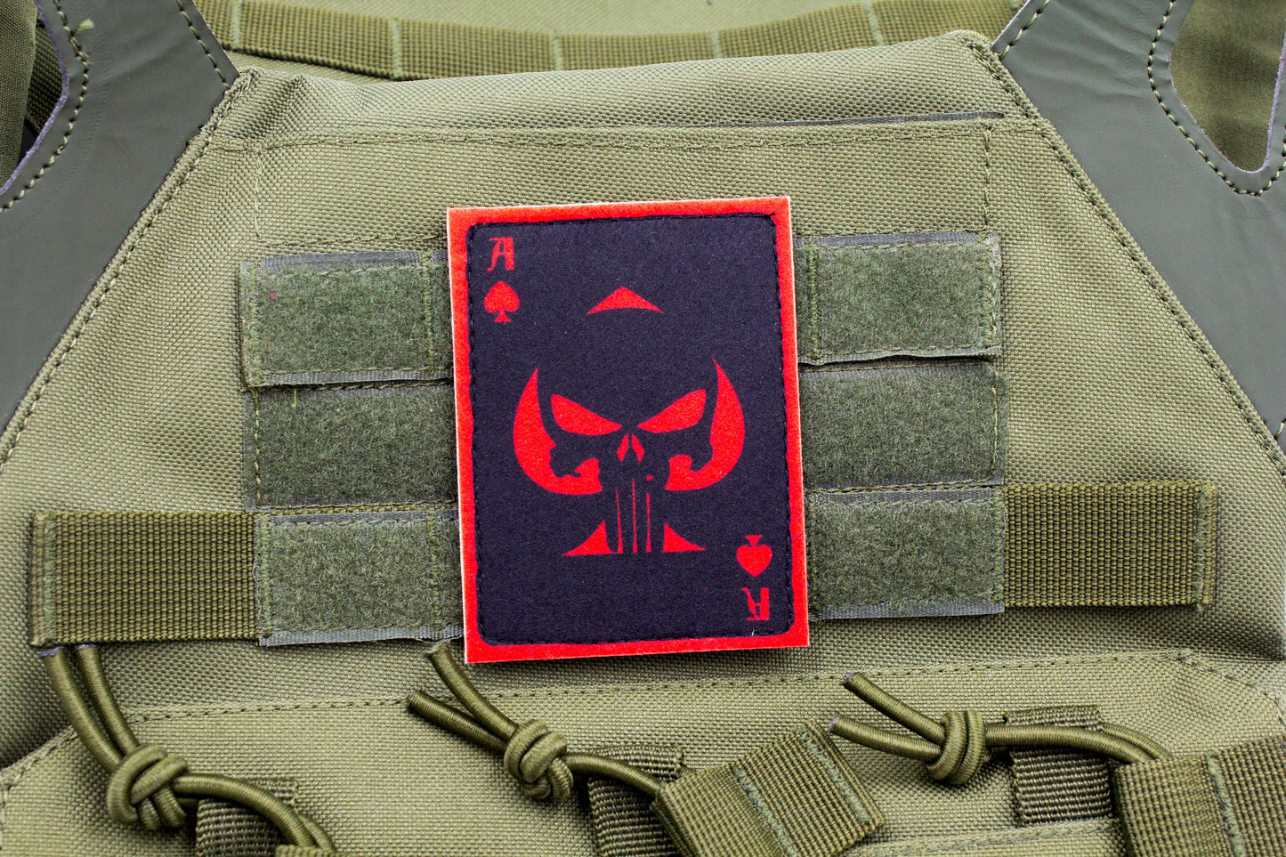 Ace of spades Skull hook and loop morale patch