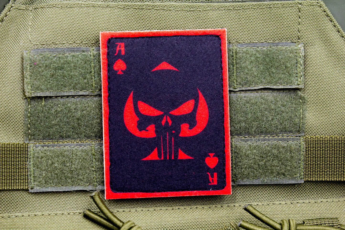 Ace of spades Skull hook and loop morale patch