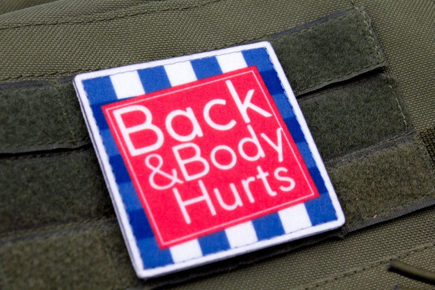 Back and body hurts hook and loop morale patch