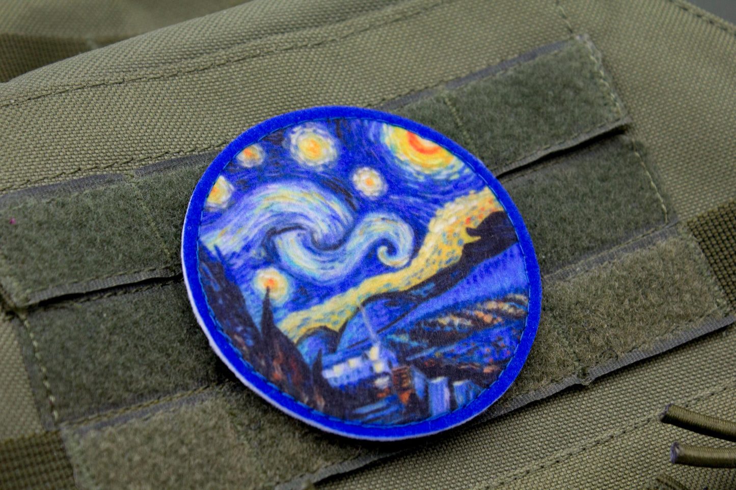Starry night Vincent van gogh fine art patch hook and loop