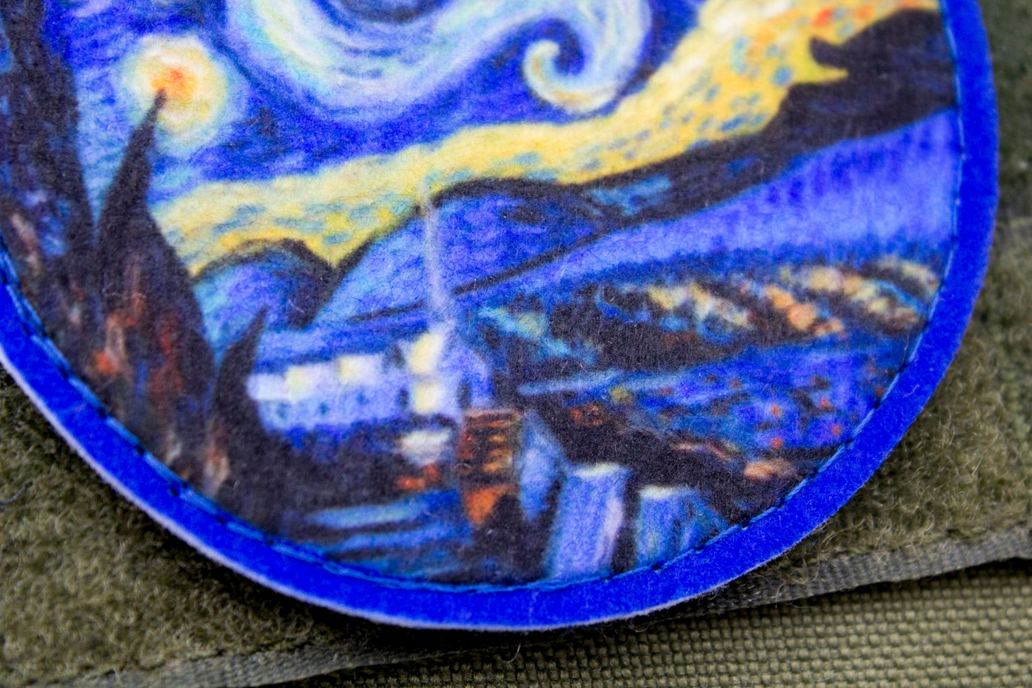 Starry night Vincent van gogh fine art patch hook and loop