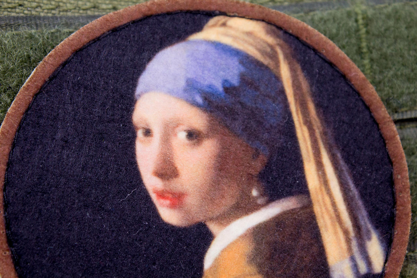 Girl with a Pearl Earring by Johannes Vermeer fine art hook and loop patch