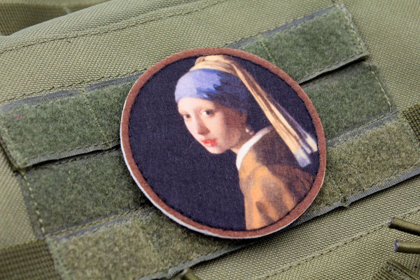 Girl with a Pearl Earring by Johannes Vermeer fine art hook and loop patch