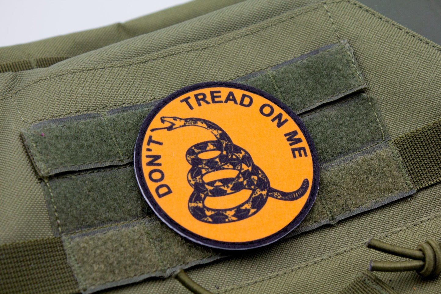Dont Tread On Me Gadsden patriotic hook and loop patch ORANGE