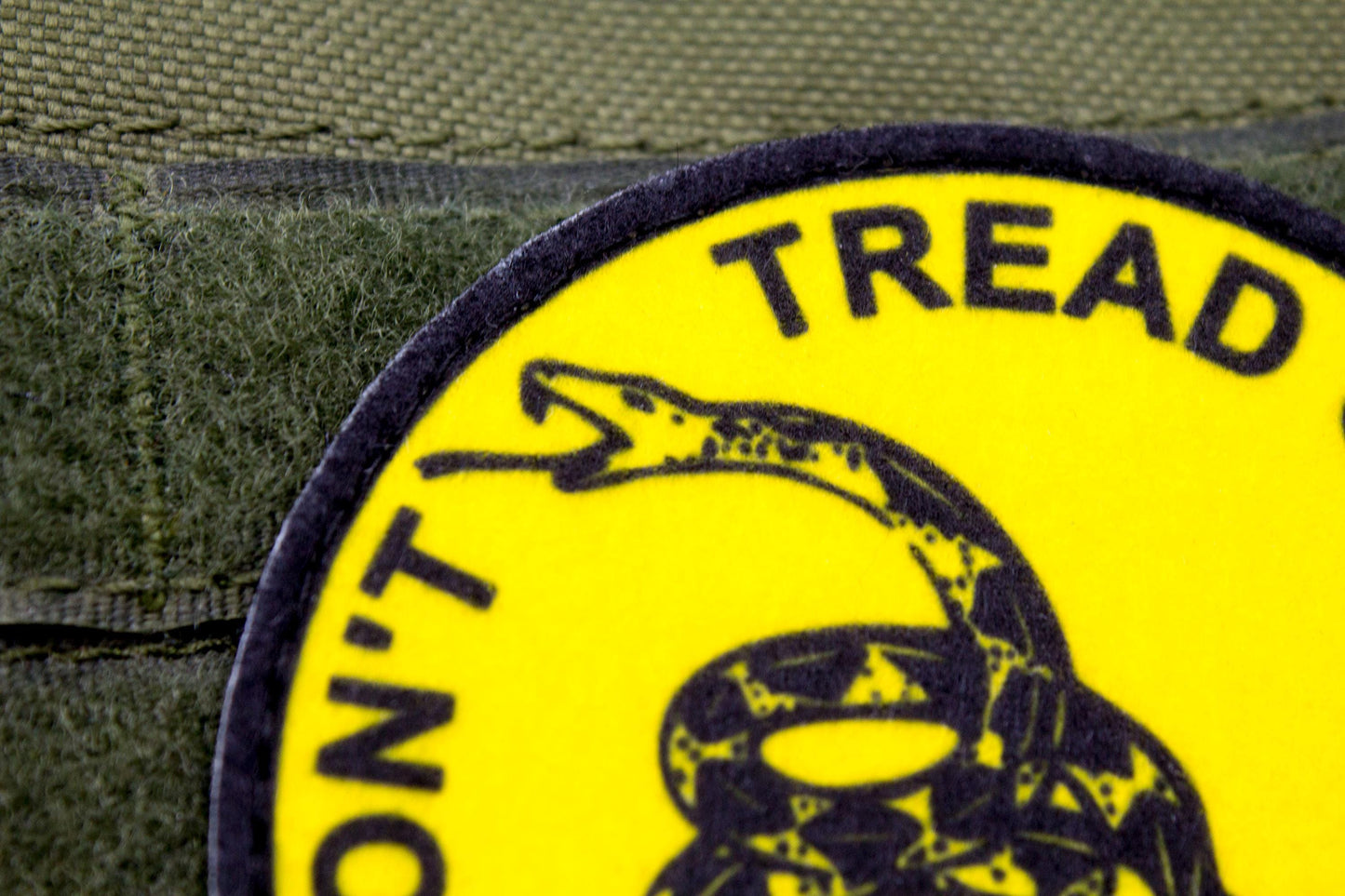Dont Tread On Me Gadsden patriotic hook and loop patch YELLOW
