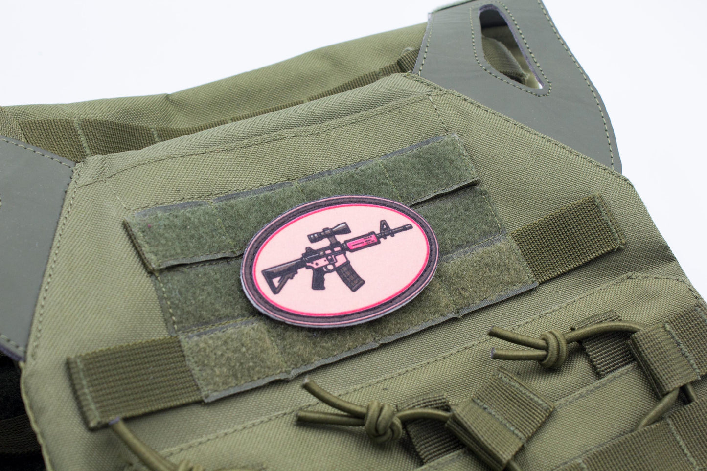 Pink gun hook and loop morale patch