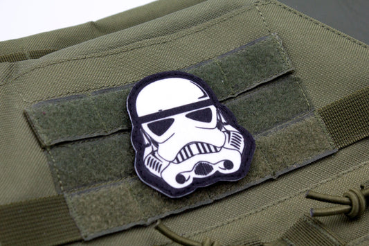 Star wars stormtrooper helmet hook and loop morale patch