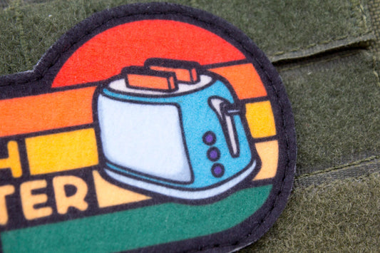 Live Laugh Toaster Bath hook and loop morale patch