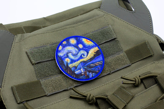 Starry night Vincent van gogh fine art patch hook and loop