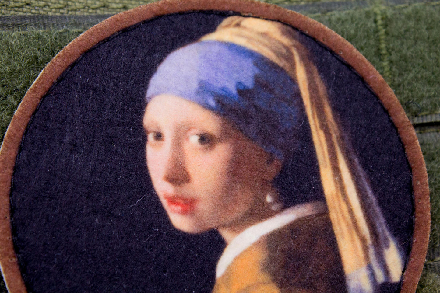 Girl with a Pearl Earring by Johannes Vermeer fine art hook and loop patch